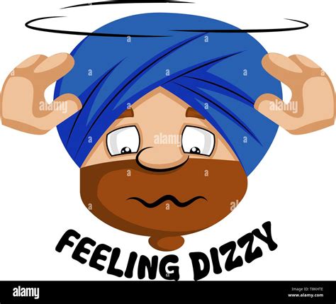 Muslim Human Emoji Feeling Dizzy Illustration Vector On White