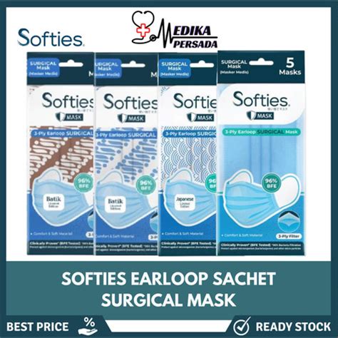 Jual Softies Surgical Sachet Masker Earloop Isi Pcs Batik Parang