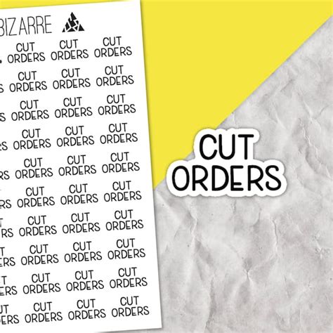 Cut Orders Stickers Etsy
