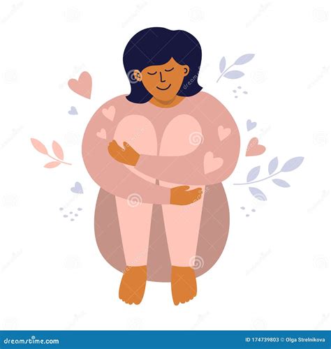 Body Positive Self Care Or Love Yourself Illustration Stock Vector