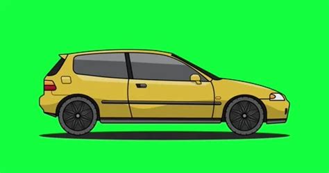 car animation  car green screen stock video pond