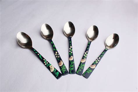 Mesh Set Of 6 Hand Painted Spoons