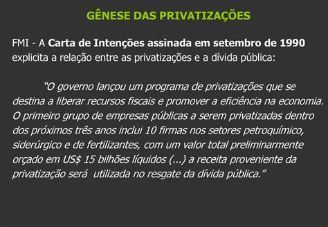 E As Privatiza Es No Brasil Ppt Carregar