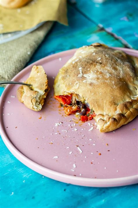 This Vegetarian Calzone Is Filled With Roasted Vegetables And