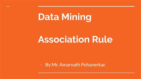 Data Mining Association Rule Youtube