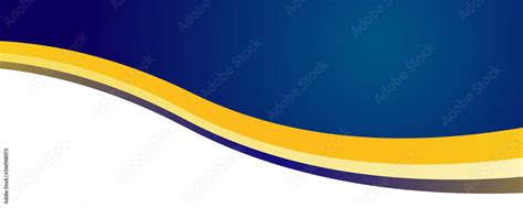 Abstract Bright Blue And Yellow White Curve Wave Business Banner