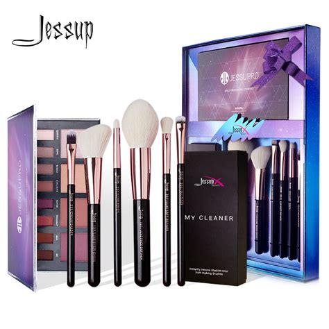 Jessup 6pcs Makeup Brushes Set Beauty Tools Powder Eyeshadow Brush With Brush Cleaner Sponge