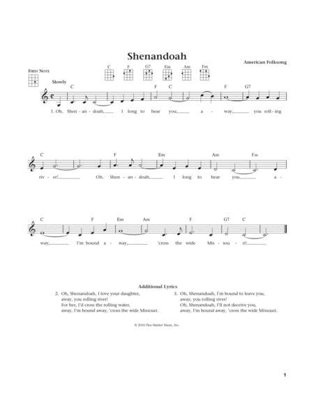 Shenandoah From The Daily Ukulele Arr Liz And Jim Beloff By