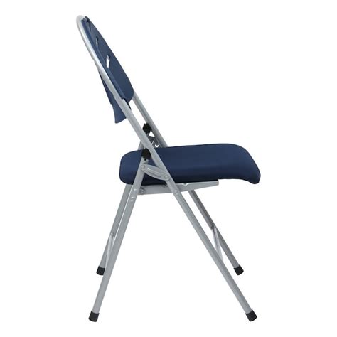 Office Star Products 4 Pack Navy Standard Folding Chair With Solid Seat