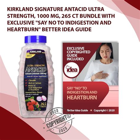 Kirkland Signature Ultra Strength Antacid Calcio Carbonato 1000mg