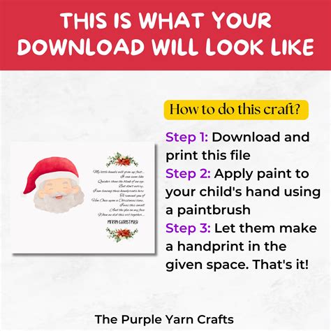 Santa Handprint Art, Christmas Handprint Poem, Christmas Handprint Art ...