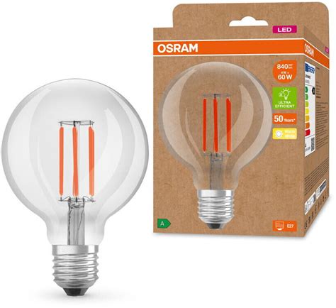 Osram Led Lampe Ersetzt W E Globe G In Transparent W Lm