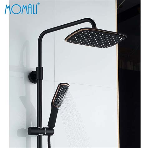 Momali Luxury Black Mix Rose Gold Bathroom Shower Set China Faucet