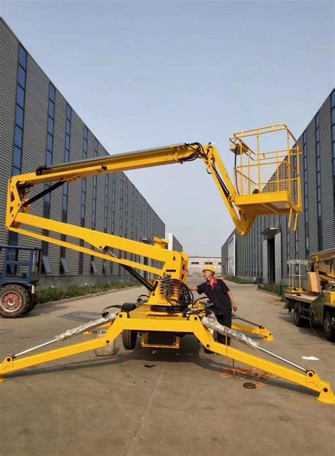 Cherry Picker Towable Boom Lift Aerial Work Lift Trailer Mounted Boom