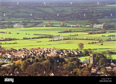 Aerial view of Cheddar village, Somerset, UK Stock Photo - Alamy