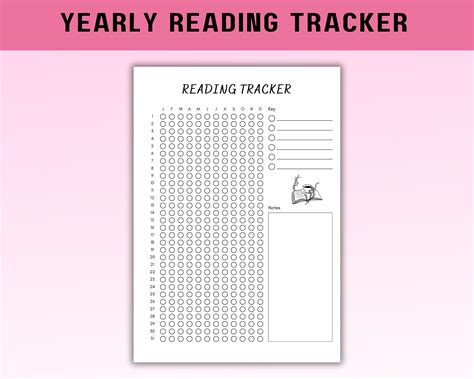 Yearly Reading Tracker Printable Reading Log A5 Journal Page Daily