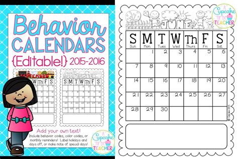 Monthly Behavior Calendar Template | Example Calendar Printable