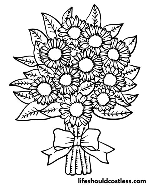 Sunflower Coloring Pages Free Printable Pdf Templates Life Should