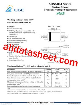 5 0SMDJ24CA Datasheet PDF Shenzhen Luguang Electronic Technology Co