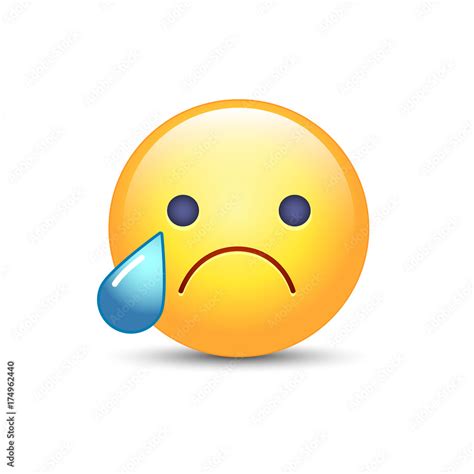 Disappointed emoji face. Crying cartoon smiley. Sad emoticon mood Stock ...