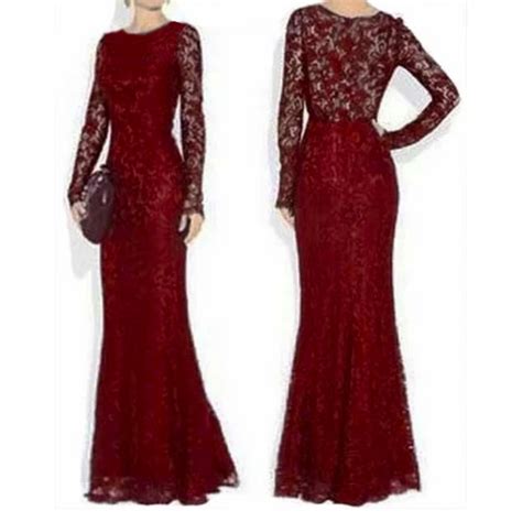 Vestido Longo Madrinha Marsala Festa Casamento Manga Longa 76 Shopee