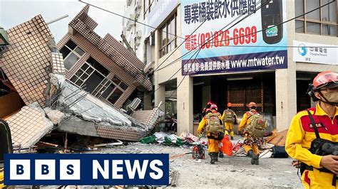 Strong Earthquake Topples Building In Taiwan Bbs News Youtube