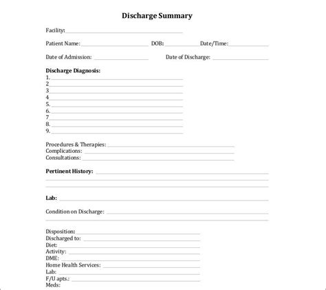 10 Discharge Summary Templates Pdf Doc Free And Premium Templates