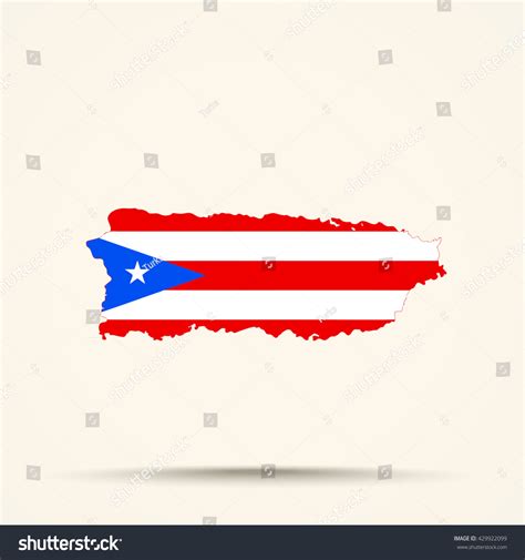 Map Puerto Rico Puerto Rico Flag Stock Vector (Royalty Free) 429922099 ...