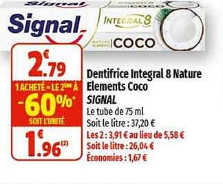 Promo Dentifrice Intégral 8 Nature éléments Coco Signal chez Coccinelle