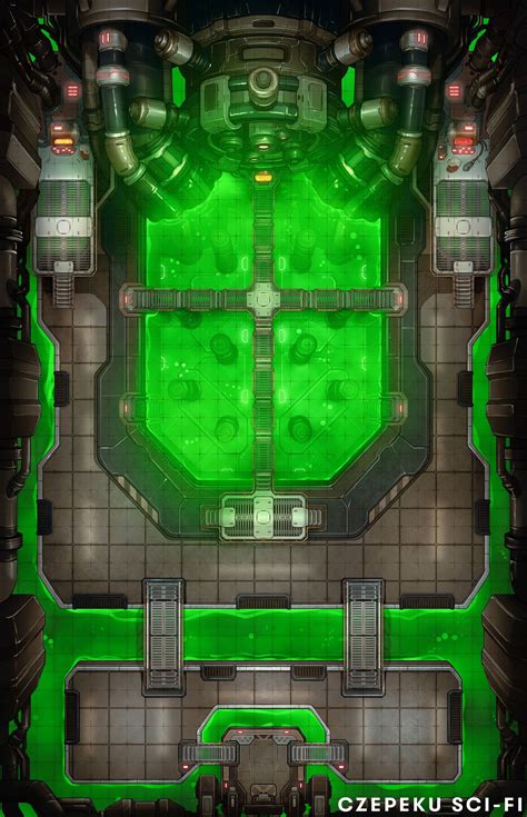 A Starfinder Sci Fi Battlemap From Czepeku The Nuclear Reactor Core