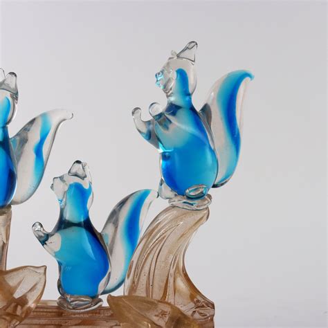 Scultura Vintage Vetro Murano Italia Anni Decori Oro Vetro Colorato