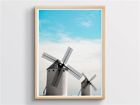 Windmill Print Wall Art Windmill Print Living Room Printable Etsy