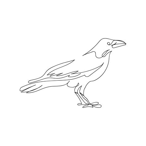 Premium Vector Raven One Line Art Continuous Line Drawing Of