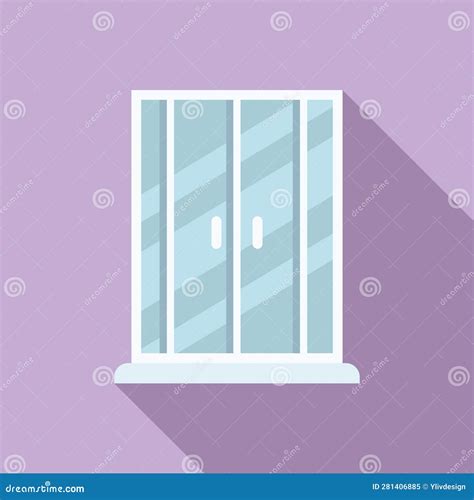 Washroom Cabin Icon Flat Vector Shower Stall Stock Vector