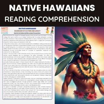 Native Hawaiian Reading Comprehension For AANHPI AAPI Heritage Month