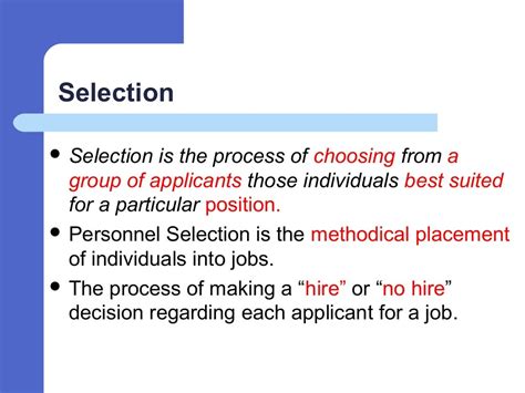 Selection Process In Human Resource Management Hrm