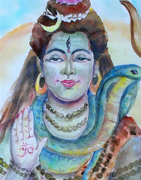 Lord Shiva Poster Portrait Print Of Original Watercolour Painting