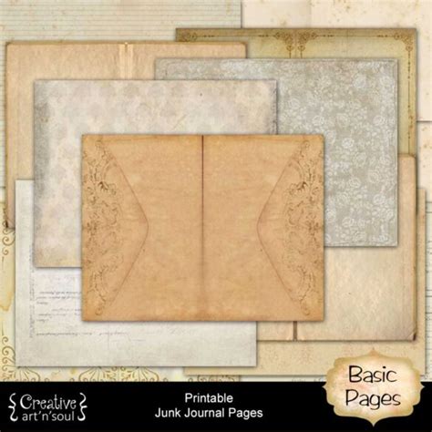 Printable Junk Journal Pages Basic Pages Creative Artnsoul