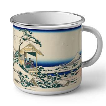 Fabulous Mug en métal émaille Hokusai Estampe Salon The Koishikawa Mont