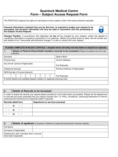 Fillable Online Subject Access Request Policy Gdpr Right Of Fax