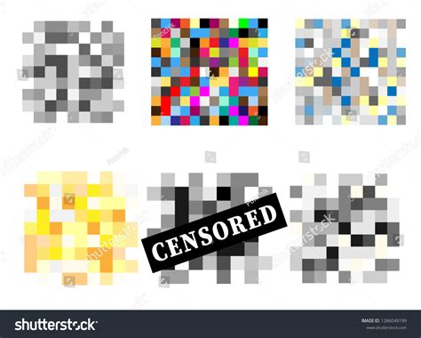 Set Pixel Censored Signs Black Censor Stock Vector Royalty Free 1286049199 Shutterstock