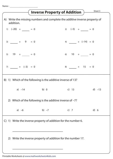 Additive Inverse With 0 Online Exercise For Live Worksheets Worksheets Library