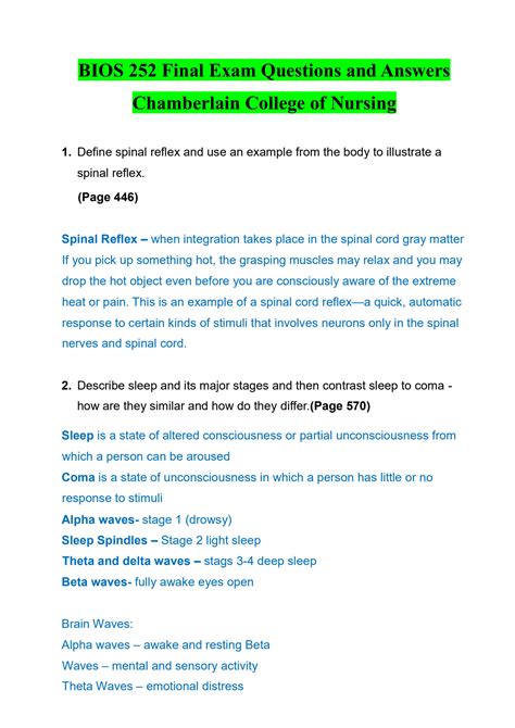 SOLUTION Bios 252 Anatomy And Physiology Final Exam Latest 2022 2023