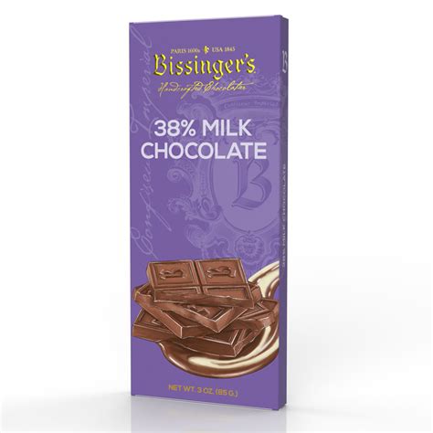 38 Milk Chocolate Bar 3 Oz Bissingers Handcrafted Chocolatier