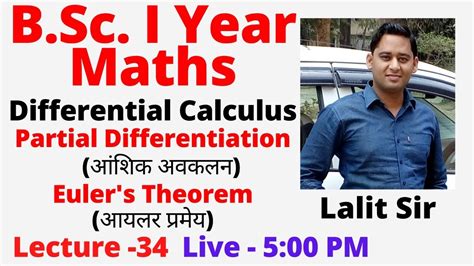 Partial Differentiation B Sc St Year Euler S Theorem For