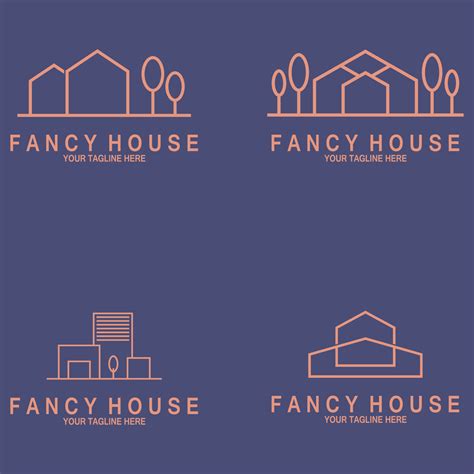 Minimalist Modern House Fancy Icon Vector Illustration Template Design