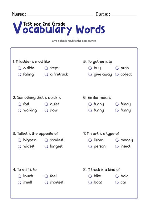 4 Grade Vocabulary Words