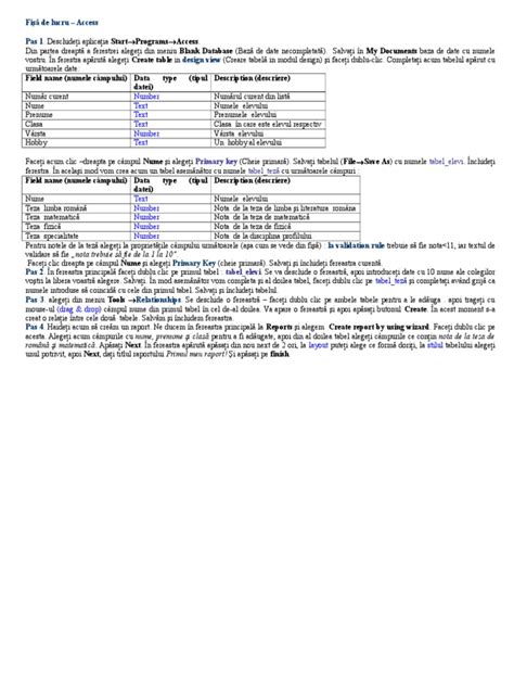 PDF FiSa De Lucru Access Cls X DOKUMEN TIPS