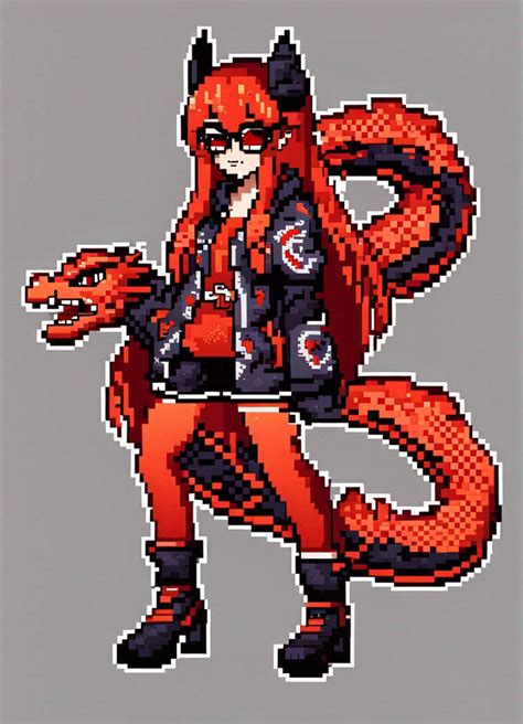 Ruby Red Eyes Long Red Hair Dragon Girl Orange By Diamond67death On