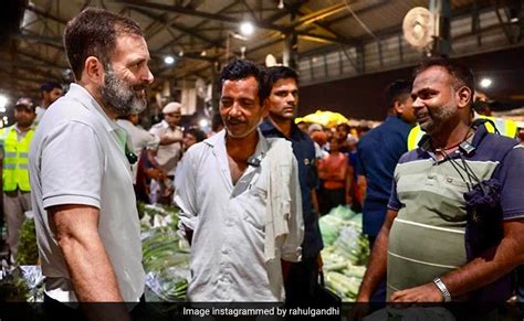 Rahul Gandhi Walks Through Crowded Azadpur Mandi In Delhi Meets Vendors